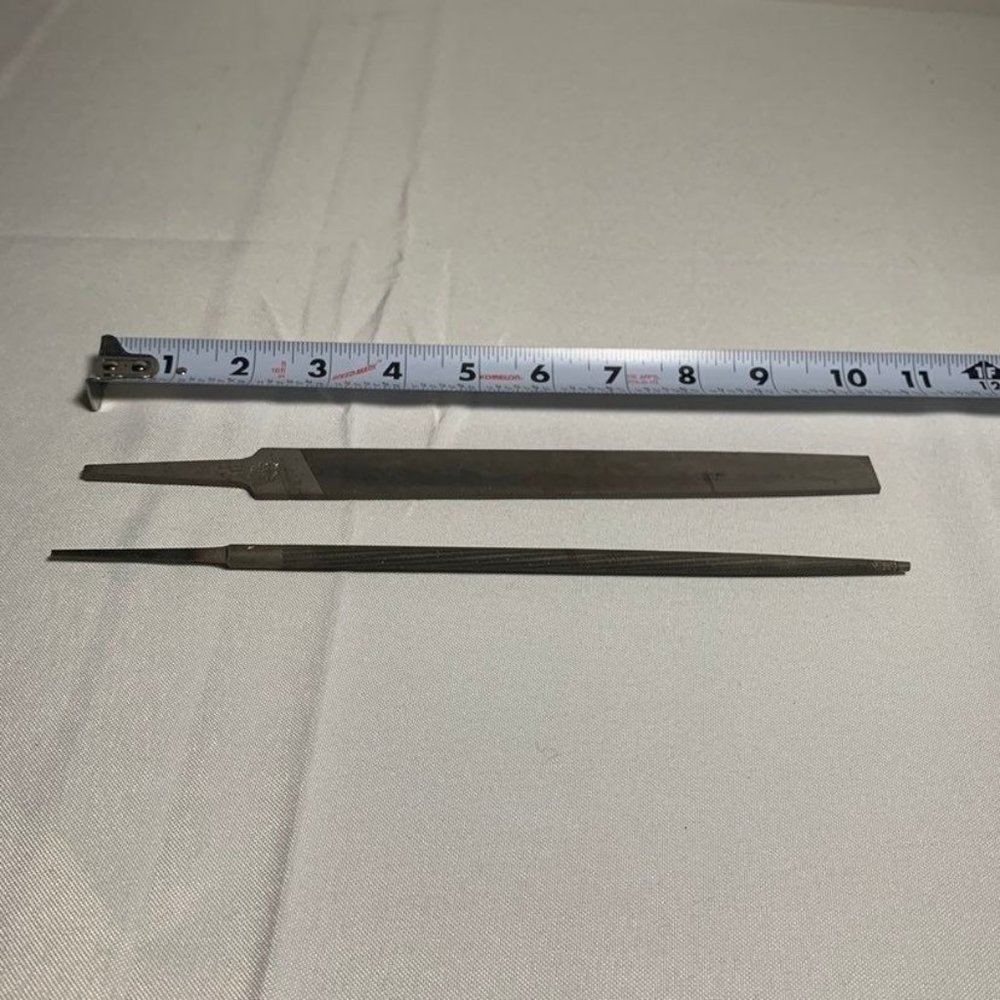 Vintage Metal File Tools Nicholson Johnson 10” Round & Flat